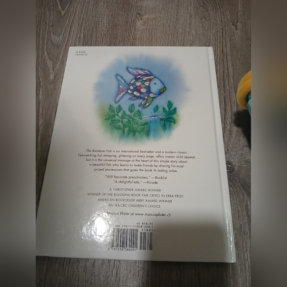 The Rainbow Fish Childrens Book With A Raimbow Fish Plush Toy. Story Time Fun - Picture 6 of 6